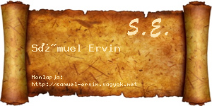 Sámuel Ervin névjegykártya