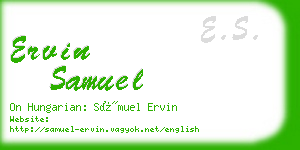 ervin samuel business card